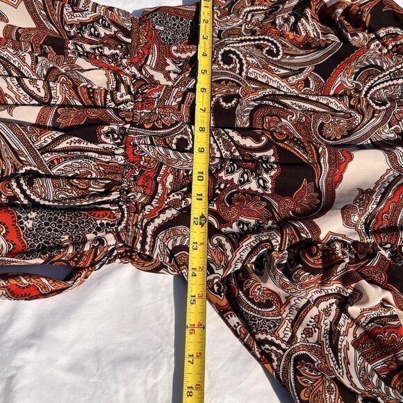 Flying Tomato Paisley Belted Long Sleeve Keyhole Mini Dress Size Medium New - Picture 10 of 12